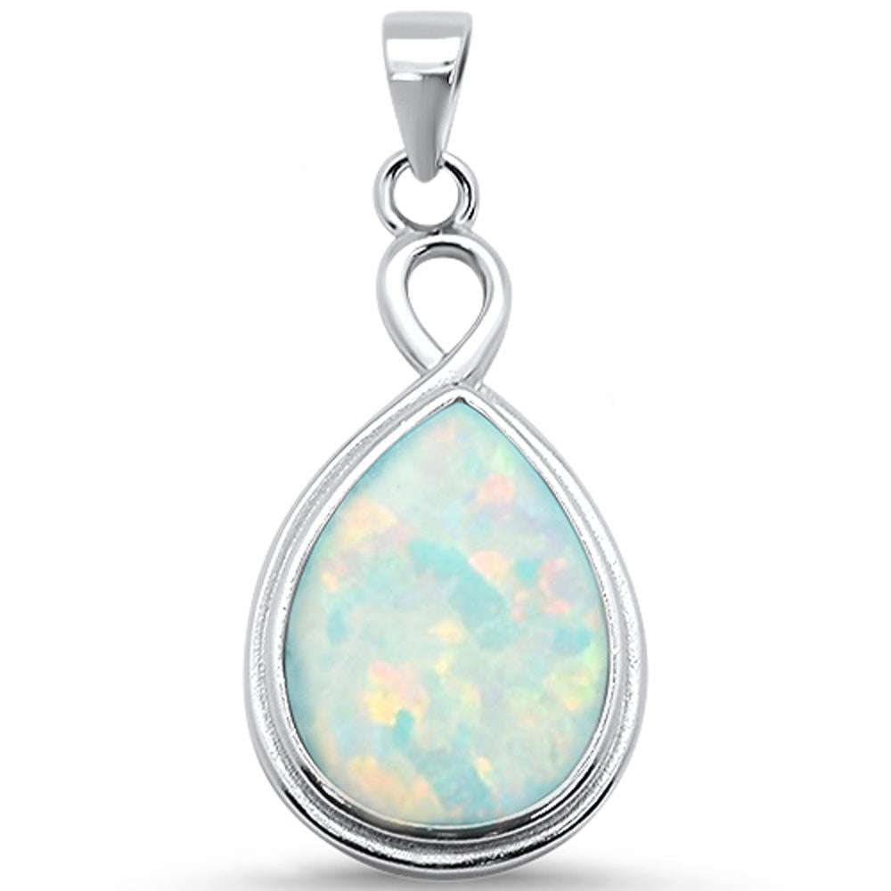 <span>CLOSEOUT! </span>White Opal Pear Shape .925 Sterling Silver Pendant
