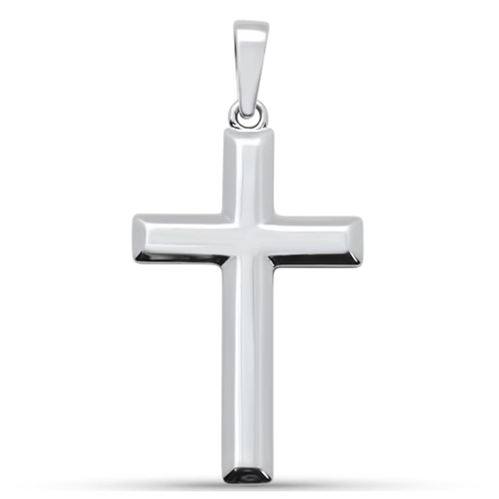 <span>CLOSEOUT!</span>Beveled Edge Solid Cross .925 Sterling Silver Pendant