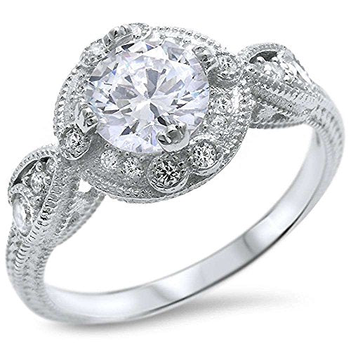 <span>CLOSEOUT! </span> Round Solitaire Cubic Zirconia Engagement Ring