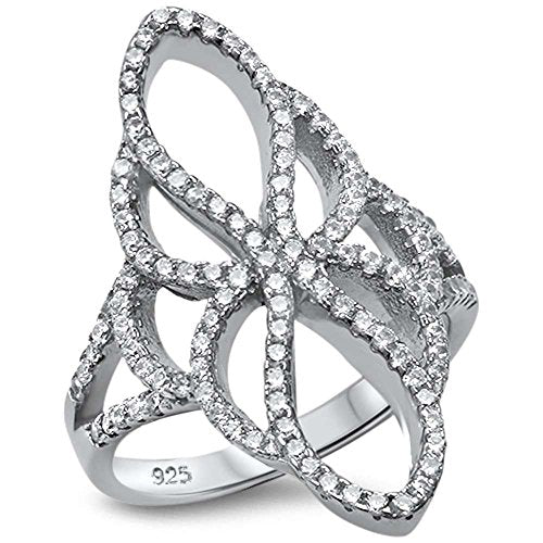 <span>CLOSEOUT!</span> Sterling Silver Modern! Antique Reproduction Cubic Zirconia Ring