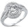 <span>CLOSEOUT!</span>Fine Solitaire Cubic Zirconia & Pave Cubic Zirconia .925 Sterling Silver Ring