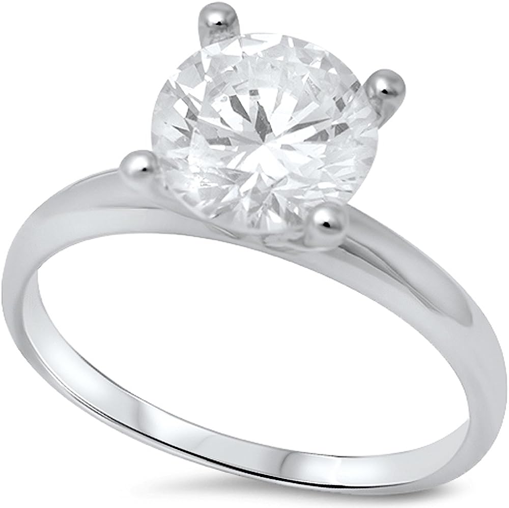 <span>CLOSEOUT!</span> Sterling Silver 2.00ct Round Cut Cubic Zirconia Solitaire