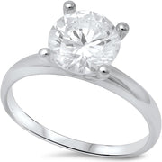 Evilo CLOSEOUT! Sterling Silver 2.00ct Round Cut Cubic Zirconia Solitaire