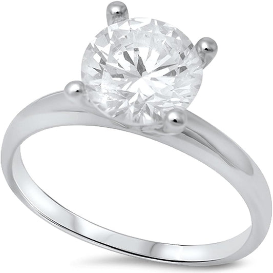 <span>CLOSEOUT!</span> Sterling Silver 2.00ct Round Cut Cubic Zirconia Solitaire