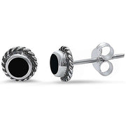 Evilo CLOSEOUT! Black Onyx Stud.925 Sterling Silver Earring