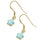 Yellow Gold Plated Natural Larimar Plumeria .925 Sterling Silver Earrings