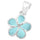 Natural Larimar Plumeria .925 Sterling Silver Pendant 3/4