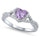Lavender & CZ Heart Promise Ring .925 Sterling Silver Ring
