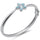Natural Larimar Flower .925 Sterling Silver Bangle Bracelet
