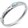 Natural Larimar & CZ Flower Engraved .925 Sterling Silver Bangle Bracelet
