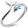 Dolphin Natural Larimar & CZ .925 Sterling Silver Bangle Bracelet