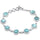 Round Natural Larimar .925 Sterling Silver Bracelet 7