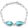 Pear & Oval Shape Natural Larimar .925 Sterling Silver Bracelet 6