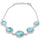 Round Natural Larimar .925 Sterling Silver Bracelet 6