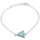 Natural Larimar Triangle .925 Sterling Silver Bracelet 6