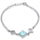 Square Shape Natural Larimar & Swirl .925 Sterling Silver Bracelet 5.5