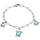Turtle & Dolphin Paperclip .925 Sterling Silver Charm Bracelet 7.5