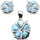 Plumeria Natural Larimar .925 Sterling Silver Earring & Pendant Set