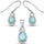 Small Pineapple Natural Larimar .925 Sterling Silver Earring & Pendant Set