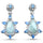 Pear Shaped Natural Larimar, Blue Topaz & CZ .925 Sterling Silver Earrings
