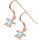 Rose Gold Plated Natural Larimar Turtle .925 Sterling Silver Earrings