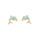 Yellow Gold Plated Natural Larimar Stud .925 Sterling Silver Earrings