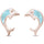 Rose Gold Plated Natural Larimar Dolphin .925 Sterling Silver Earrings