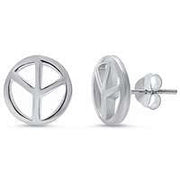Evilo CLOSEOUT! Peace Sign .925 Sterling Silver Earrings