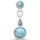 Natural Round & Teardrop Larimar .925 Sterling Silver Pendant