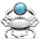 Natural Round Larimar Crab .925 Sterling Silver Pendant