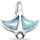 Manta Ray Natural Larimar & CZ .925 Sterling Silver Pendant
