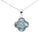 Natural Larimar Butterfly .925 Sterling Silver Pendant Necklace 16-18