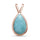<span>CLOSEOUT! </span>Rose Gold Plated Pear Shaped Natural Larimar .925 Sterling Silver Pendant
