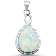 Evilo CLOSEOUT! White Opal Pear Shape  .925 Sterling Silver Pendant