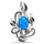 Oval Blue Opal Vine with Leaves .925 Sterling Silver Pendant