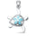 Natural Larimar Turtle  .925 Sterling Silver Pendant