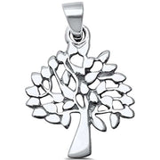 Evilo CLOSEOUT!  Sterling Silver Plain Tree of Life Family Tree Charm Pendant