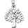 <span>CLOSEOUT! </span> Sterling Silver Plain Tree of Life Family Tree Charm Pendant
