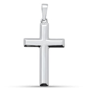 Evilo CLOSEOUT!Beveled Edge Solid Cross  .925 Sterling Silver Pendant