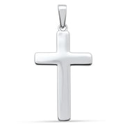 Evilo CLOSEOUT! Plain Solid Cross .925 Sterling Silver Pendant