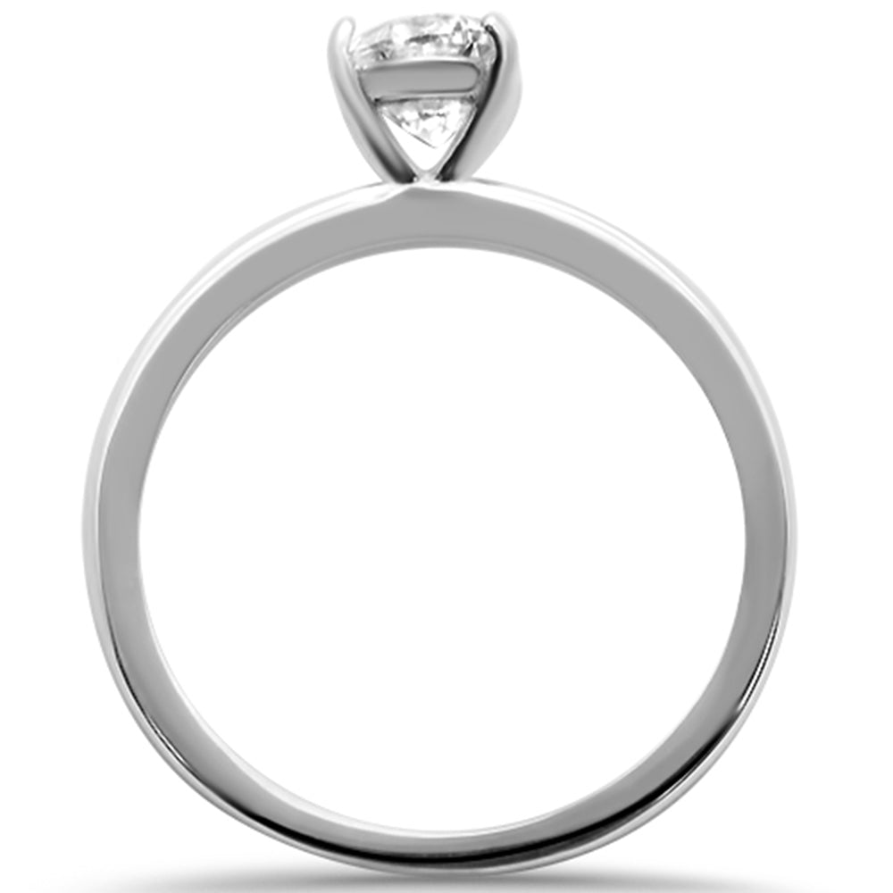 Evilo CLOSEOUT! 1.50ct 8x6mm Oval Cubic Zirconia .925 Sterling Silver Solitaire Engagement Ring