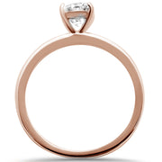 Evilo CLOSEOUT! 1.50ct 8x6mm Rose Gold Plated Oval Cubic Zirconia .925 Sterling Silver Solitaire Engagement RingSizes 4-9