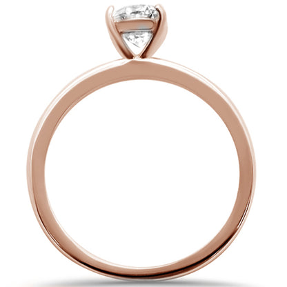 <span>CLOSEOUT! </span>1.50ct 8x6mm Rose Gold Plated Oval Cubic Zirconia .925 Sterling Silver Solitaire Engagement RingSizes 4-9