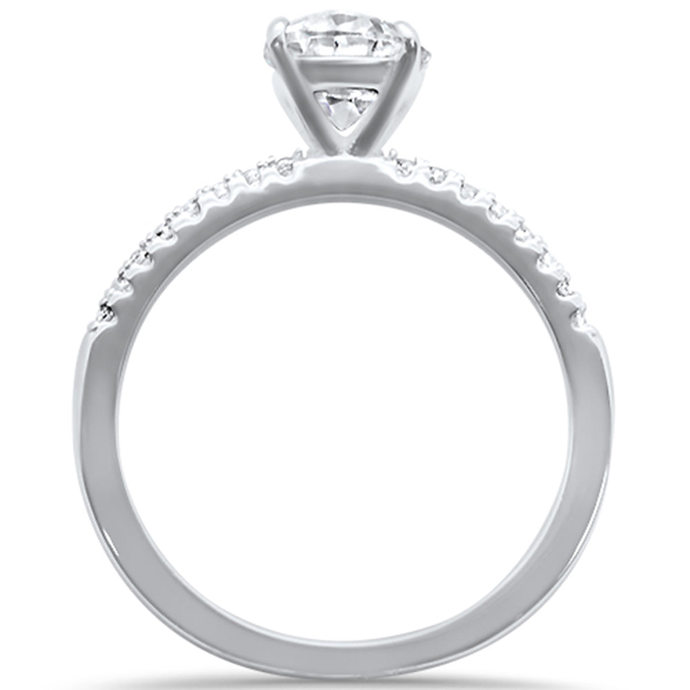 2.00ct 9x7mm Oval & Round Cubic Zirconia .925 Sterling Silver Solitaire Engagement Ring Sizes 4-9