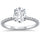 2.00ct 9x7mm Oval & Round Cubic Zirconia .925 Sterling Silver Solitaire Engagement Ring Sizes 4-9