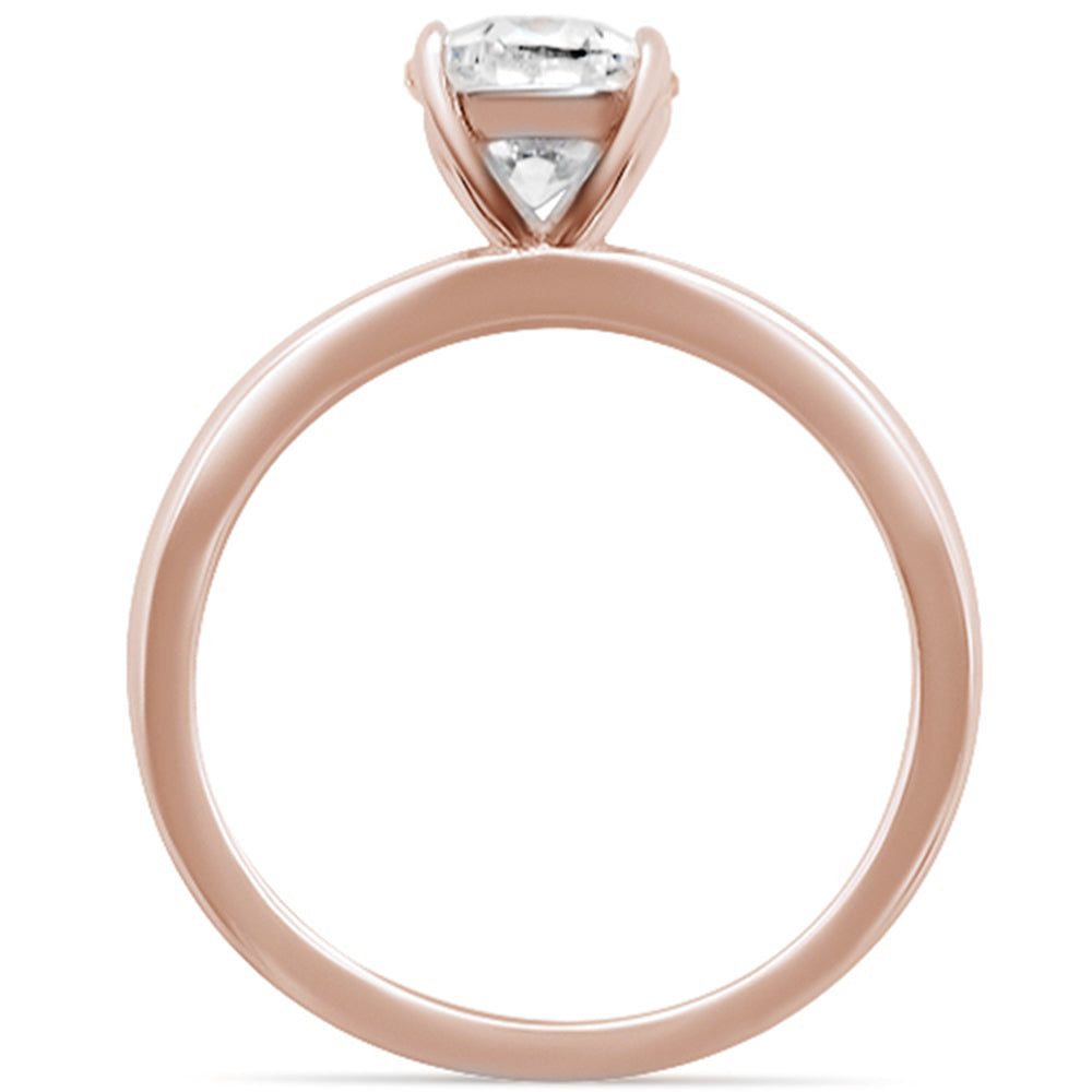 <span>CLOSEOUT! </span>2.00ct 9x7mm Rose Gold Plated Oval Cubic Zirconia .925 Sterling Silver Solitaire Engagement RingSizes 4-9