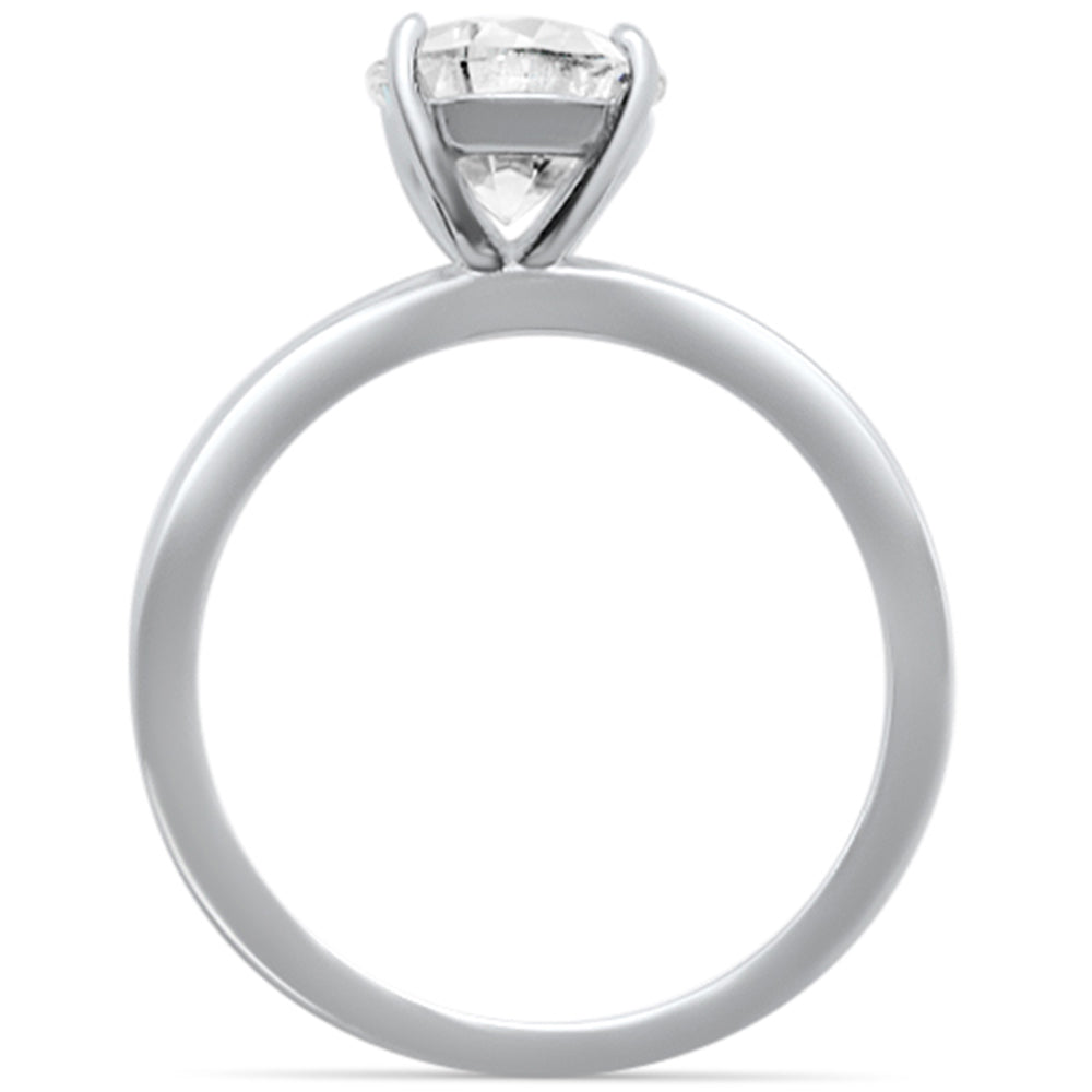 <span>CLOSEOUT! </span>3.00ct 10x8mm Oval Cubic Zirconia .925 Sterling Silver Solitaire Engagement Ring Sizes 4-9
