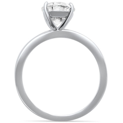 <span>CLOSEOUT! </span>3.00ct 10x8mm Oval Cubic Zirconia .925 Sterling Silver Solitaire Engagement Ring Sizes 4-9
