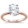 3.00ct 10x8mm Rose Gold Plated Oval Cubic Zirconia .925 Sterling Silver Solitaire Engagement Ring Sizes 4-9
