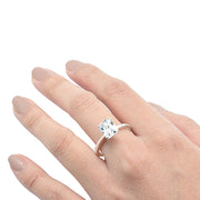 Evilo CLOSEOUT! 2.50ct 9x7mm Rose Gold Plated Radiant Cut Cubic Zirconia .925 Sterling Silver Solitaire Engagement RingSizes 4-9
